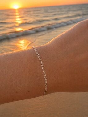 1.8mm Silver Oval Twist Chain Custom Bracelet